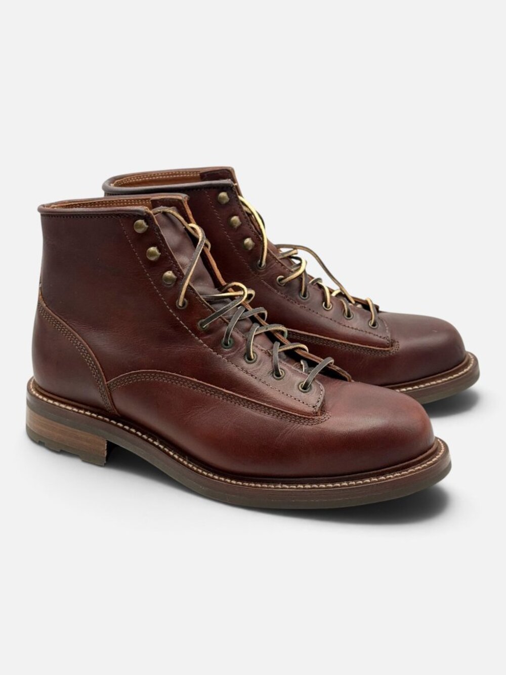 Caswell Carver Boots 9E Wickett & Craig Chestnut Oiled Latigo